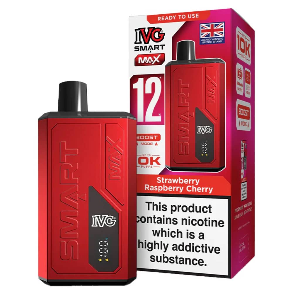 IVG Smart Max 10k Prefilled Vape Kit Strawberry Raspberry Cherry