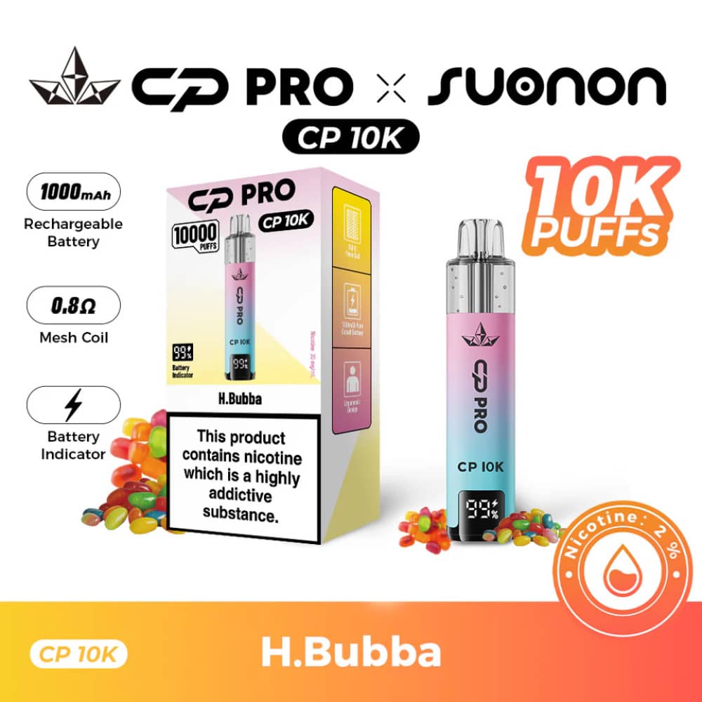 Crystal Pro CP 10k Prefilled Pod Vape Kit Hubba Bubba