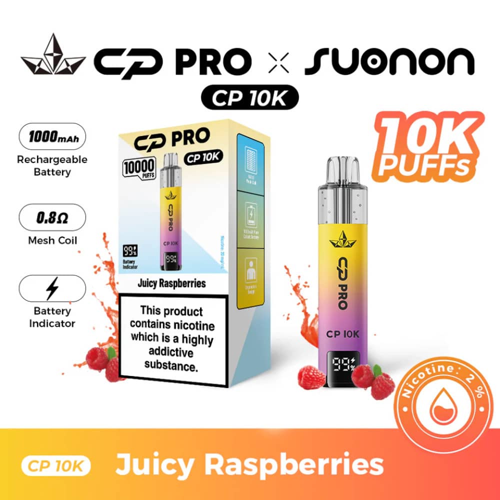 Crystal Pro CP 10k Prefilled Pod Vape Kit Juicy Raspberries