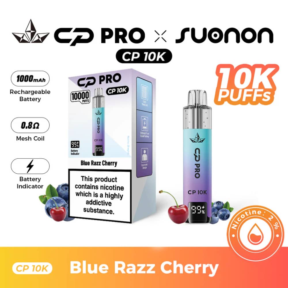 Crystal Pro CP 10k Prefilled Pod Vape Kit Blue Razz Cherry