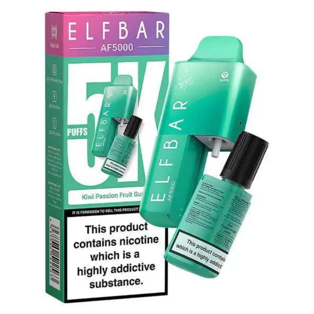 Elf Bar Af5000 Prefilled Vape Kit Kiwi Passion Fruit Guava