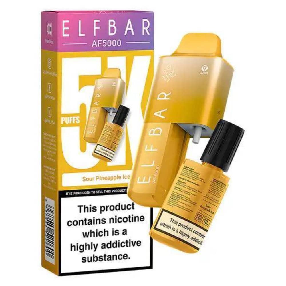 Elf Bar Af5000 Prefilled Vape Kit Sour Pineapple Ice