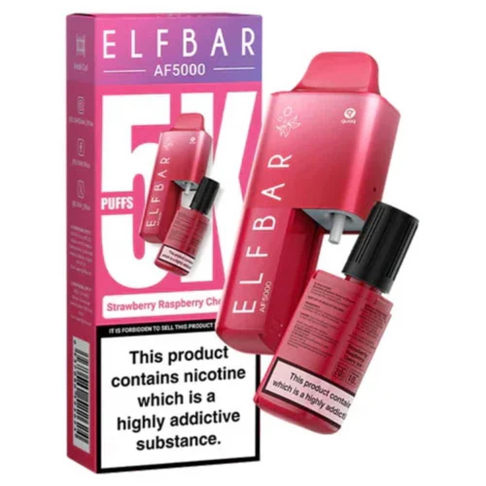 Elf Bar Af5000 Prefilled Vape Kit Strawberry Raspberry Cherry Ice