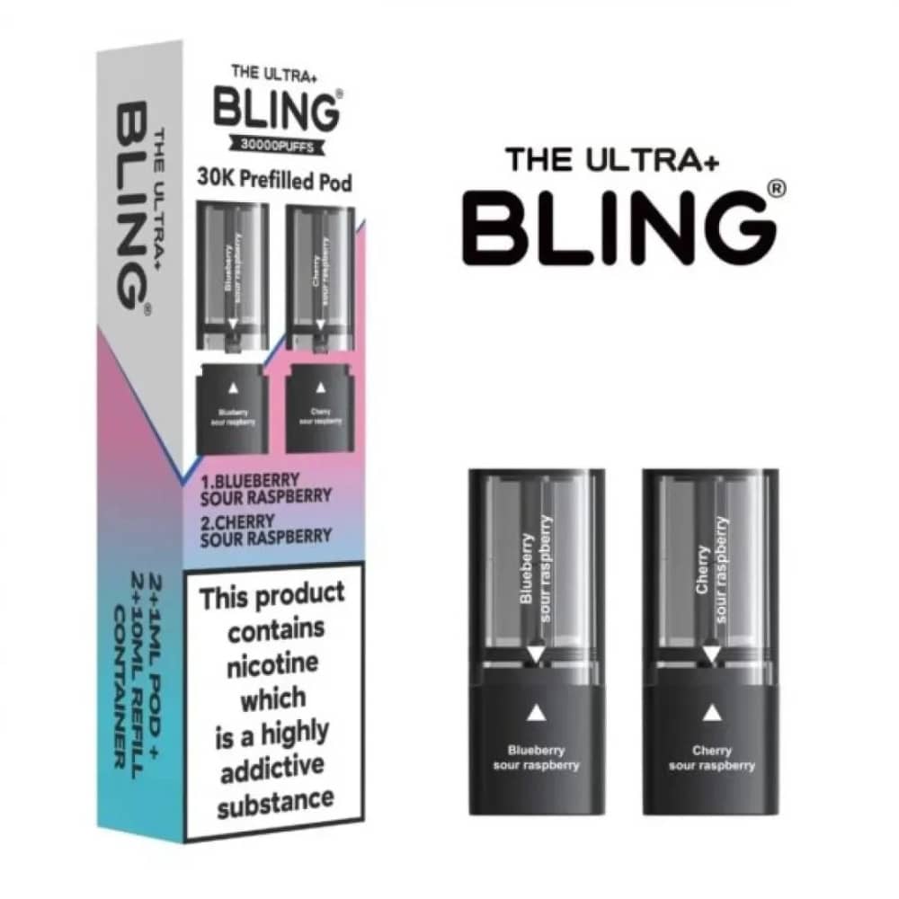 The Crystal Bling Ultra Plus 30k Pods Blueberry Sour Raspberry/Cherry Sour Raspberry