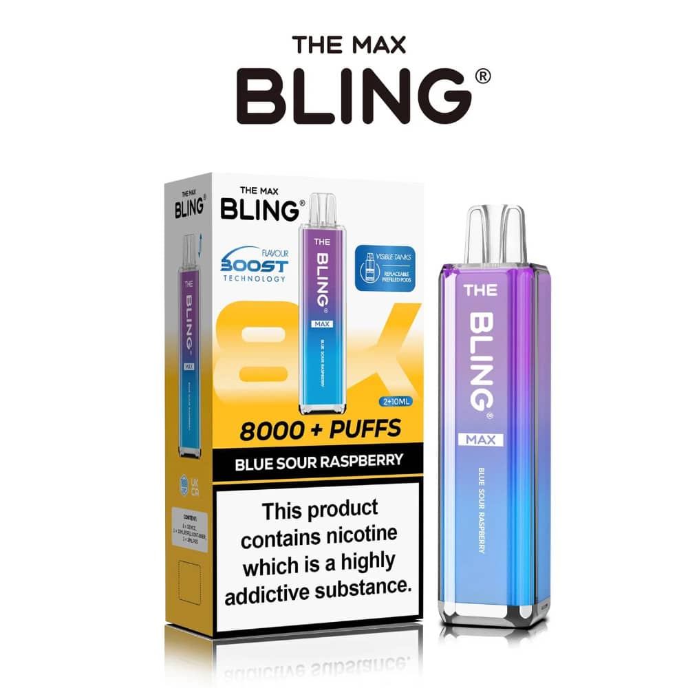 The Crystal Bling Pro Max 10k Prefilled Vape Kit Blue Sour Raspberry