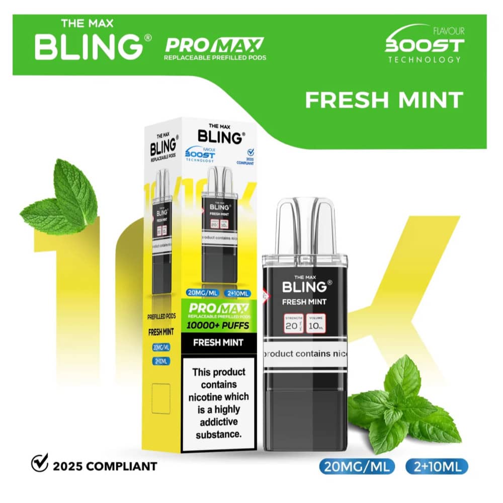 The Crystal Bling Pro Max 10k Pods Fresh Mint