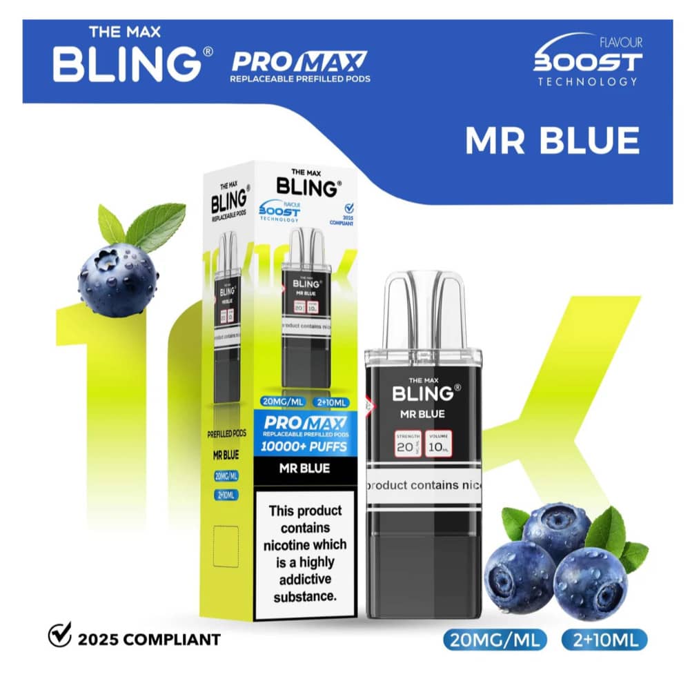 The Crystal Bling Pro Max 10k Pods Mr Blue
