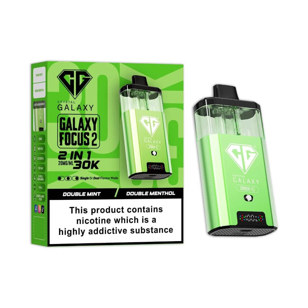 Crystal Galaxy 30k Focus 2 Prefilled Vape Kit Double Mint/Double Menthol