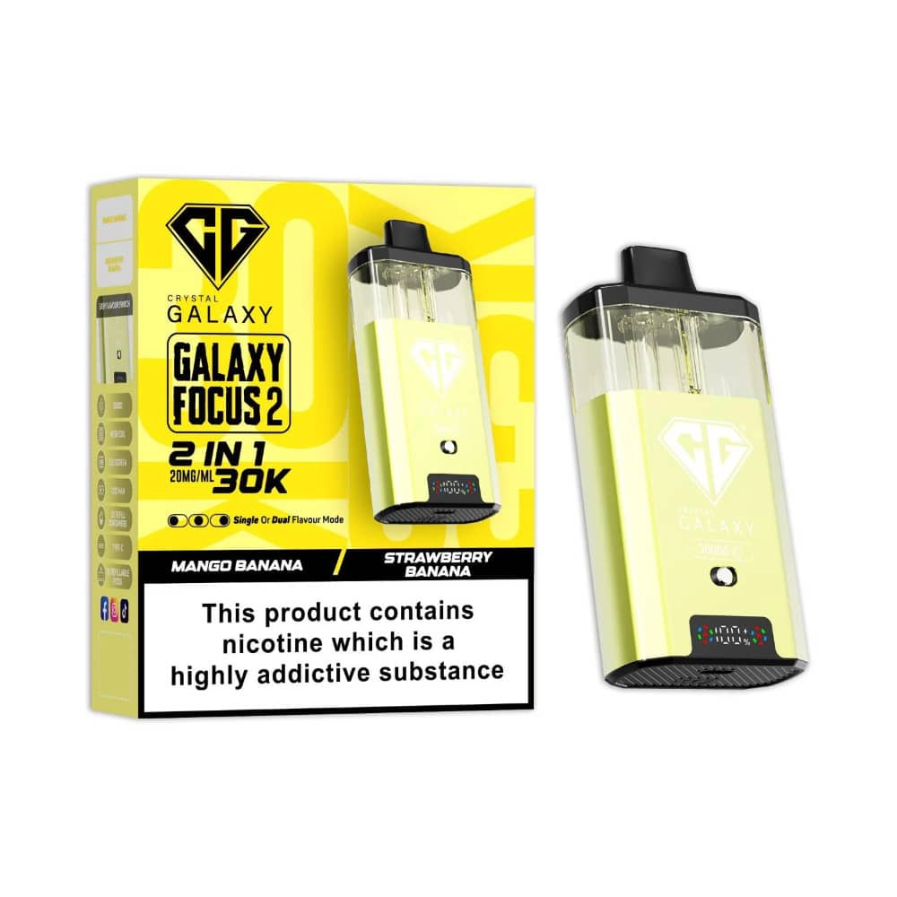 Crystal Galaxy 30k Focus 2 Prefilled Vape Kit Mango Banana/Strawberry Banana