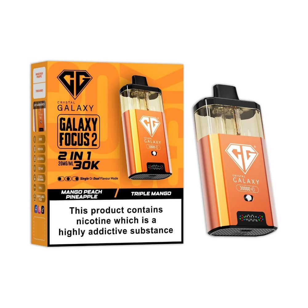 Crystal Galaxy 30k Focus 2 Prefilled Vape Kit Mango Peach Pineapple/Triple Mango