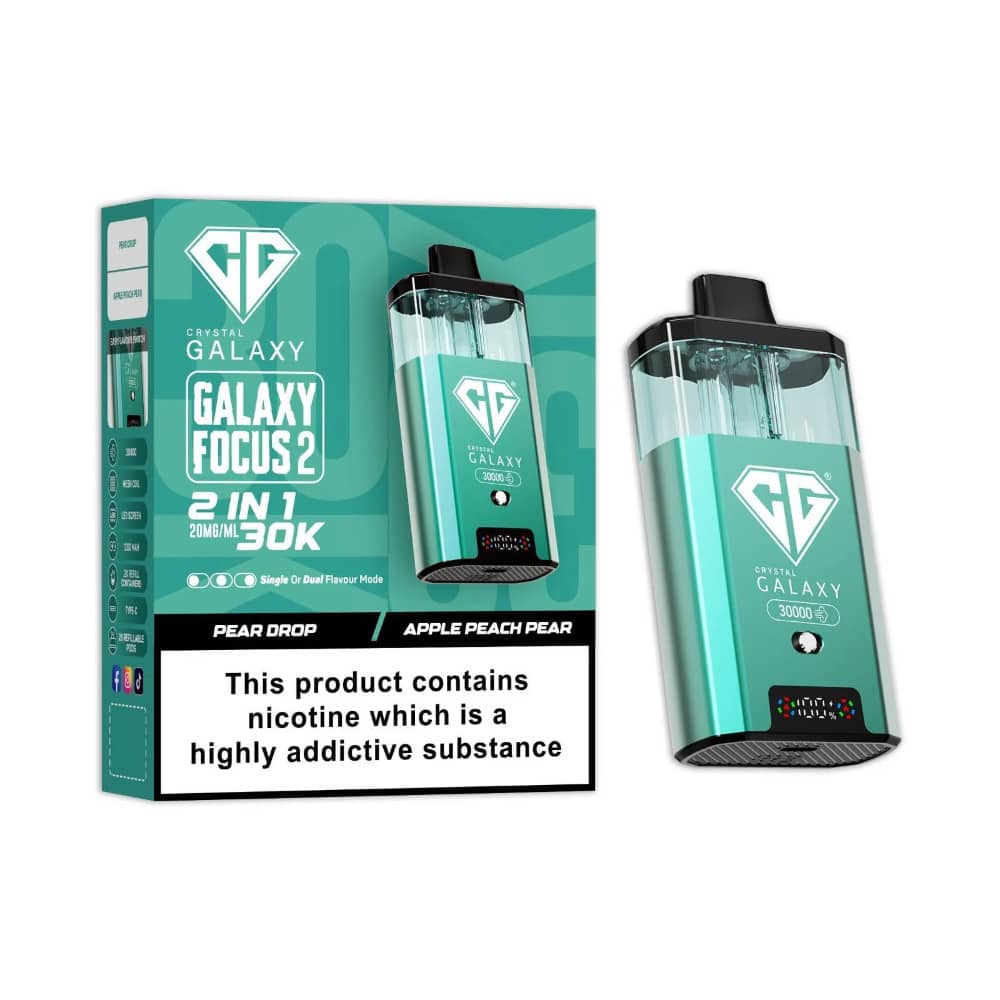 Crystal Galaxy 30k Focus 2 Prefilled Vape Kit Pear Drop/Apple Peach Pear