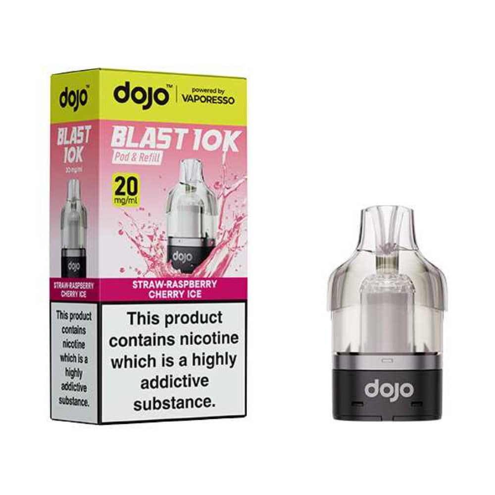Vaporesso Dojo Blast 10K Pods Straw-Raspberry Cherry Ice