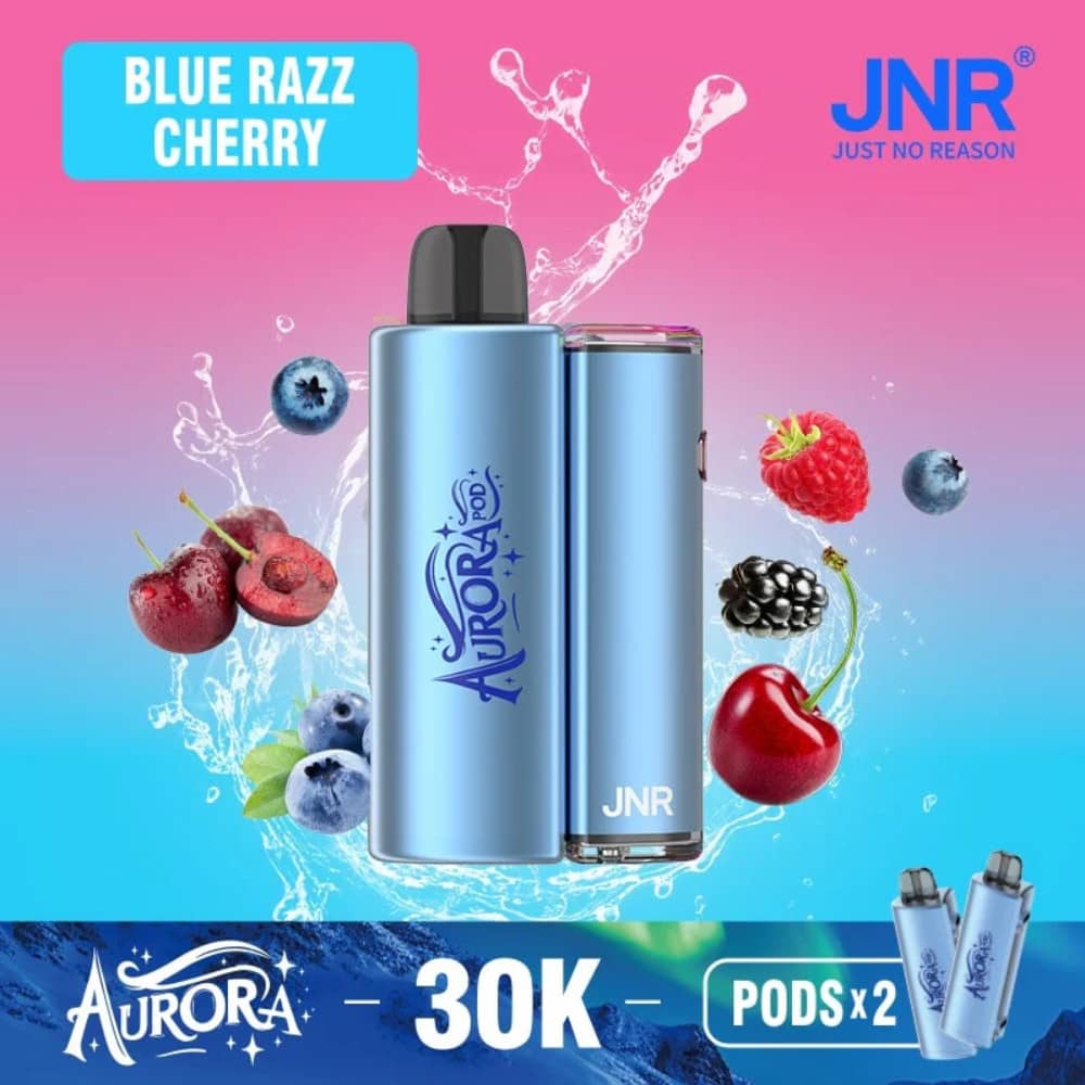 JNR Aurora 30k Prefilled Vape Kit Blue Razz Cherry