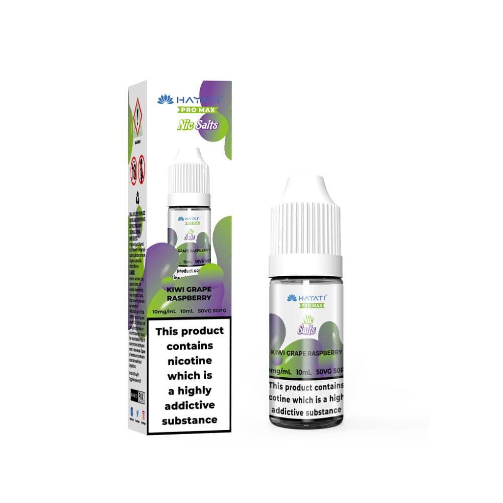 Hayati Pro Max Nic Salts E-Liquids 10ml Kiwi Grape Raspberry 10mg