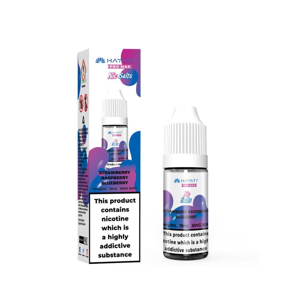 Hayati Pro Max Nic Salts E-Liquids 10ml Strawberry Raspberry Blueberry 20mg
