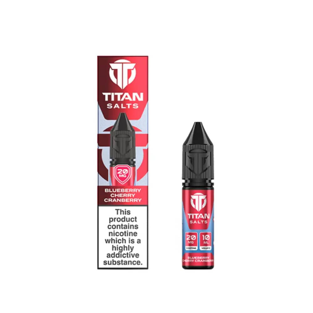 Titan Nic Salts e liquids 10ml Blueberry Cherry Cranberry 20mg