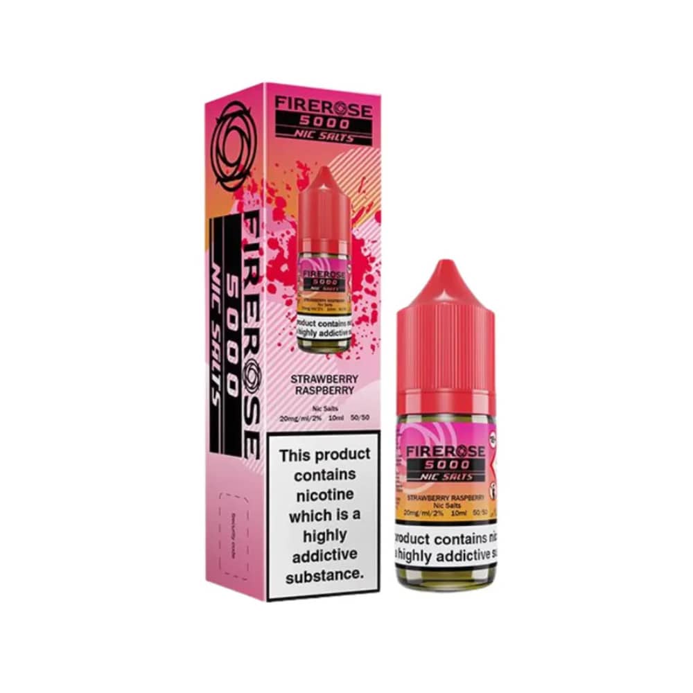 Firerose 5000 Nic Salts e liquids 10ml Strawberry Raspberry 10mg