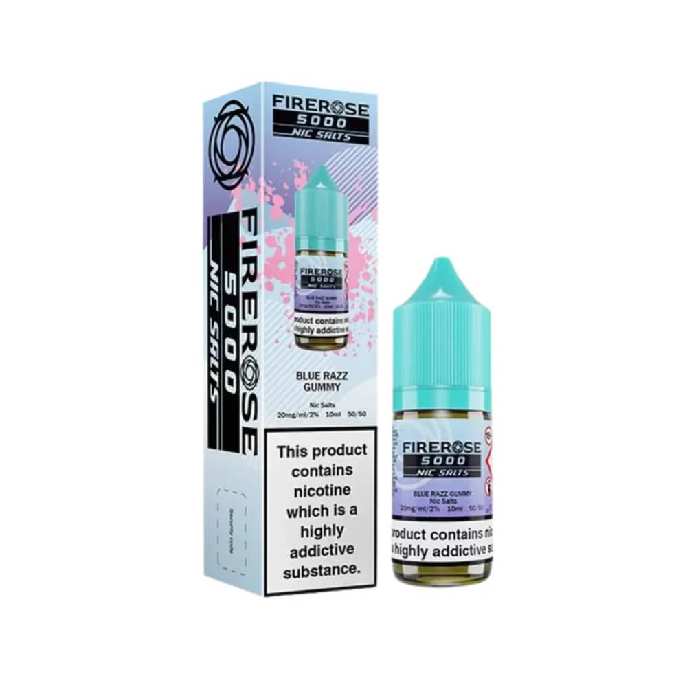 Firerose 5000 Nic Salts e liquids 10ml Blue Razz Gummy 10mg