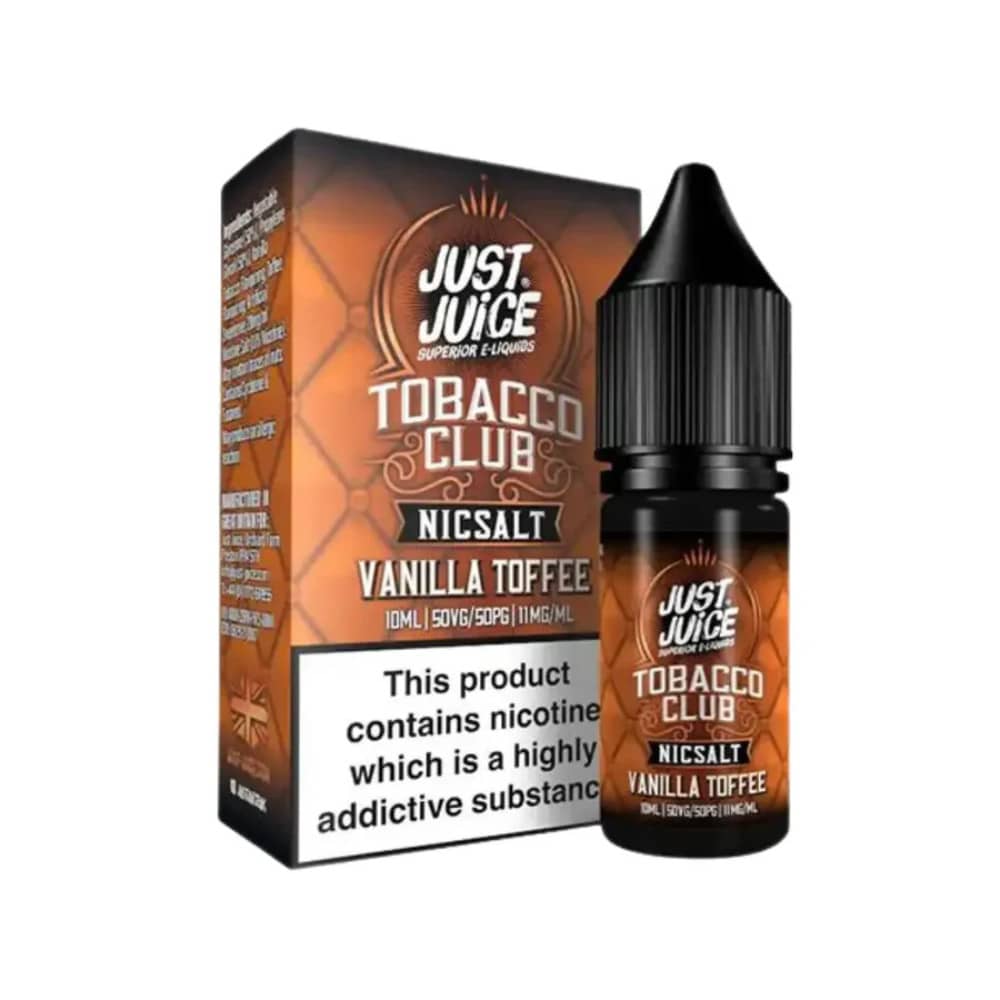 Just Juice Tobacco Club Nic Salts e liquids 10ml Vanilla Toffee Tobacco 10mg