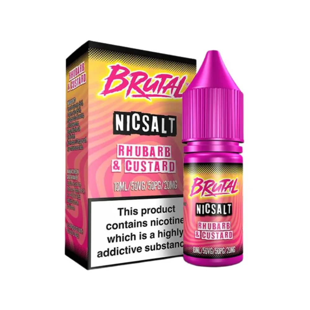 Just Juice Brutal Nic Salts e liquids 10ml Rhubarb & Custard 10mg
