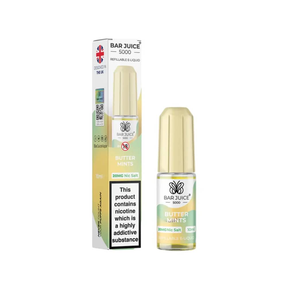 Bar Juice Nic Salts E-Liquids 10ml Butter Mints 20mg