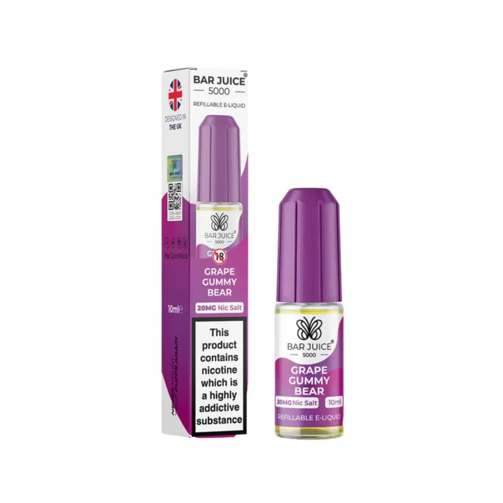 Bar Juice Nic Salts E-Liquids 10ml Grape Gummy Bear 20mg