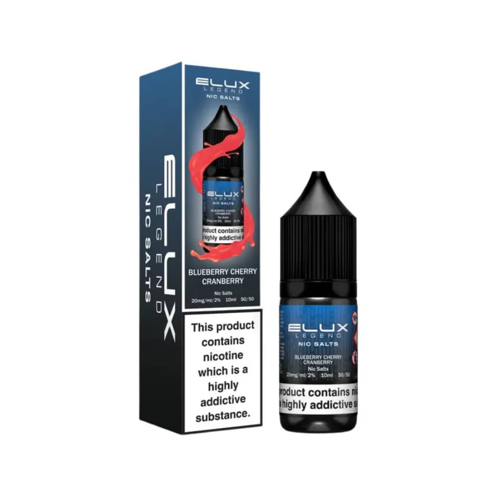 Elux Legend Nic Salts E-Liquids 10ml Blueberry Cherry Cranberry 10mg