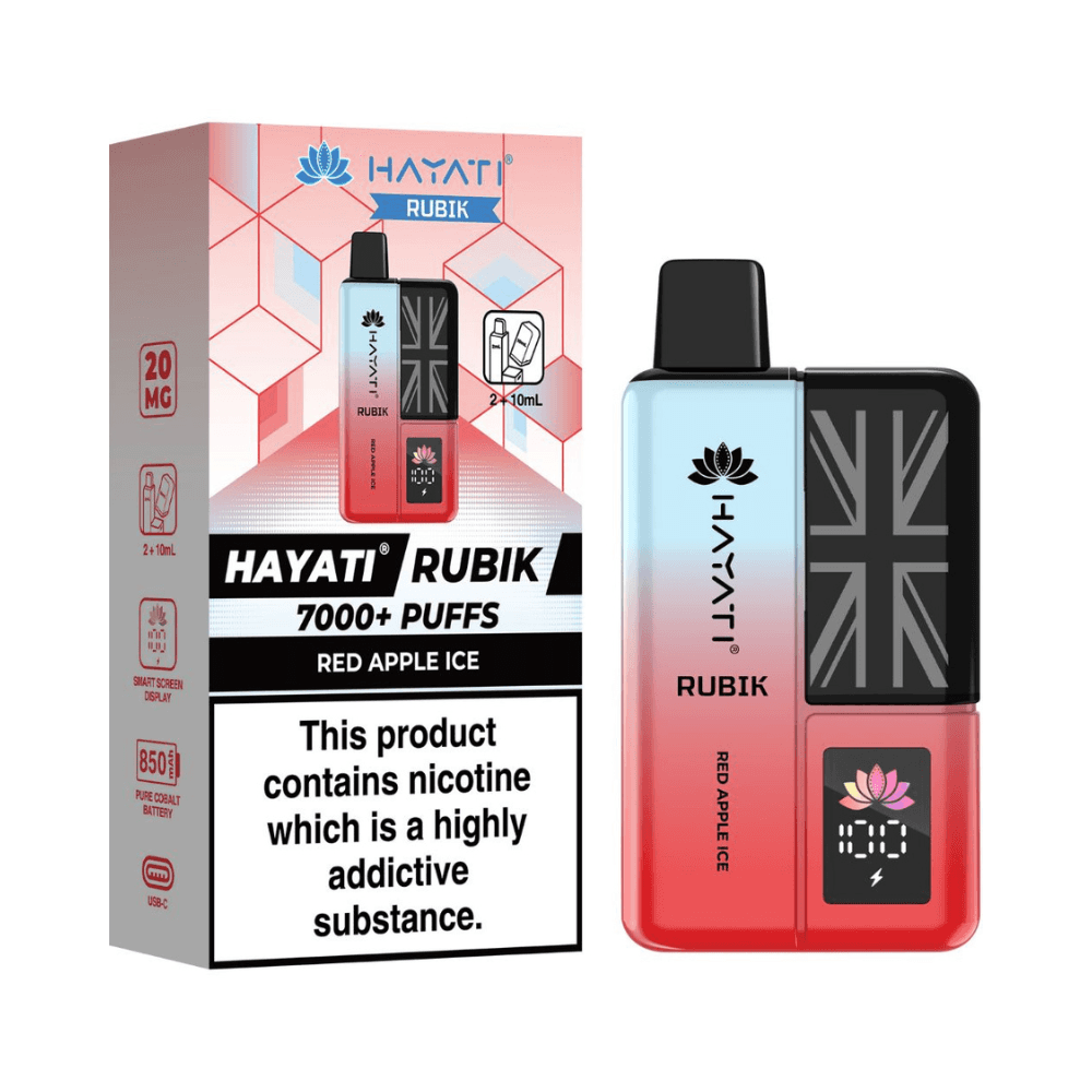 Hayati Rubik 7000 Prefilled Vape Kit Red Apple Ice