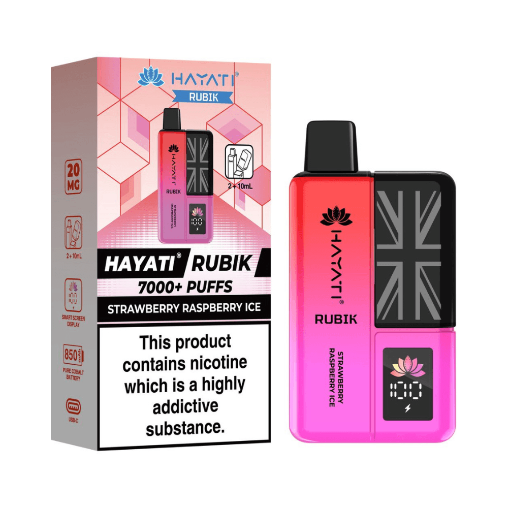 Hayati Rubik 7000 Prefilled Vape Kit Strawberry Raspberry Ice