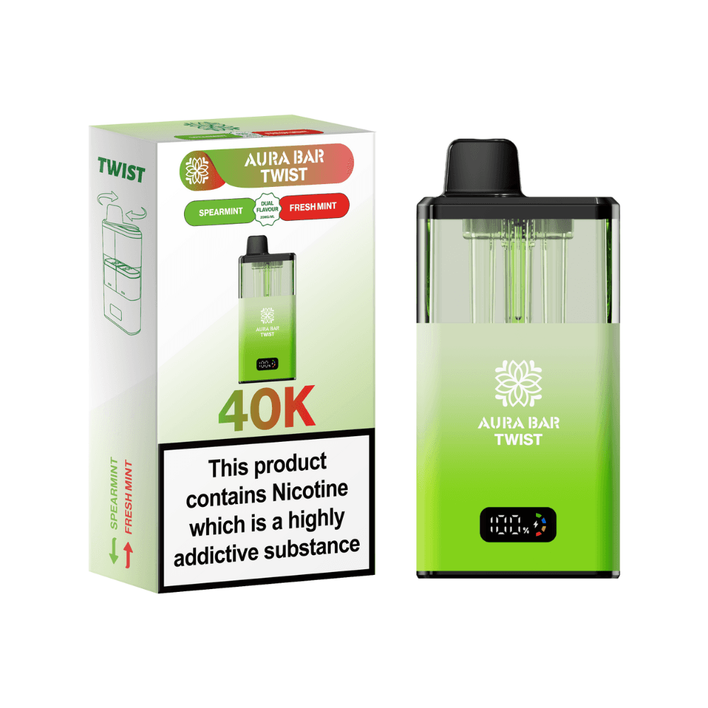 Crystal Prime Aura Bar Twist 40K Vape Kit Spearmint / Fresh Mint