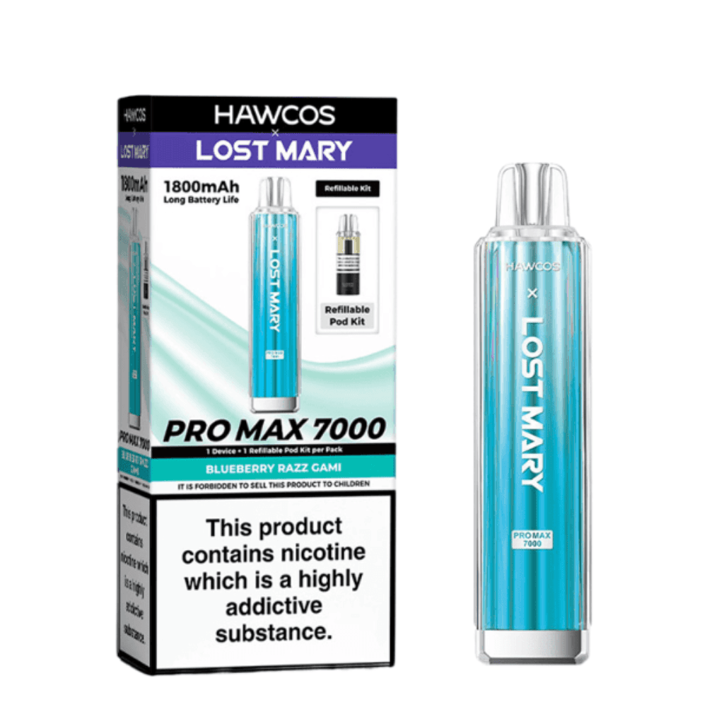 Hawcos x Lost Mary Pro Max 7000 Blueberry Razz Gami