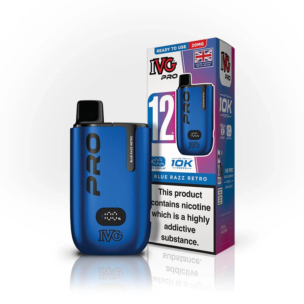 IVG Pro 10k Prefilled Pod Vape Kit Blue Razz Retro