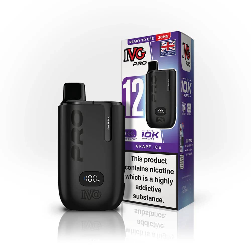 IVG Pro 10k Prefilled Pod Vape Kit Grape Ice