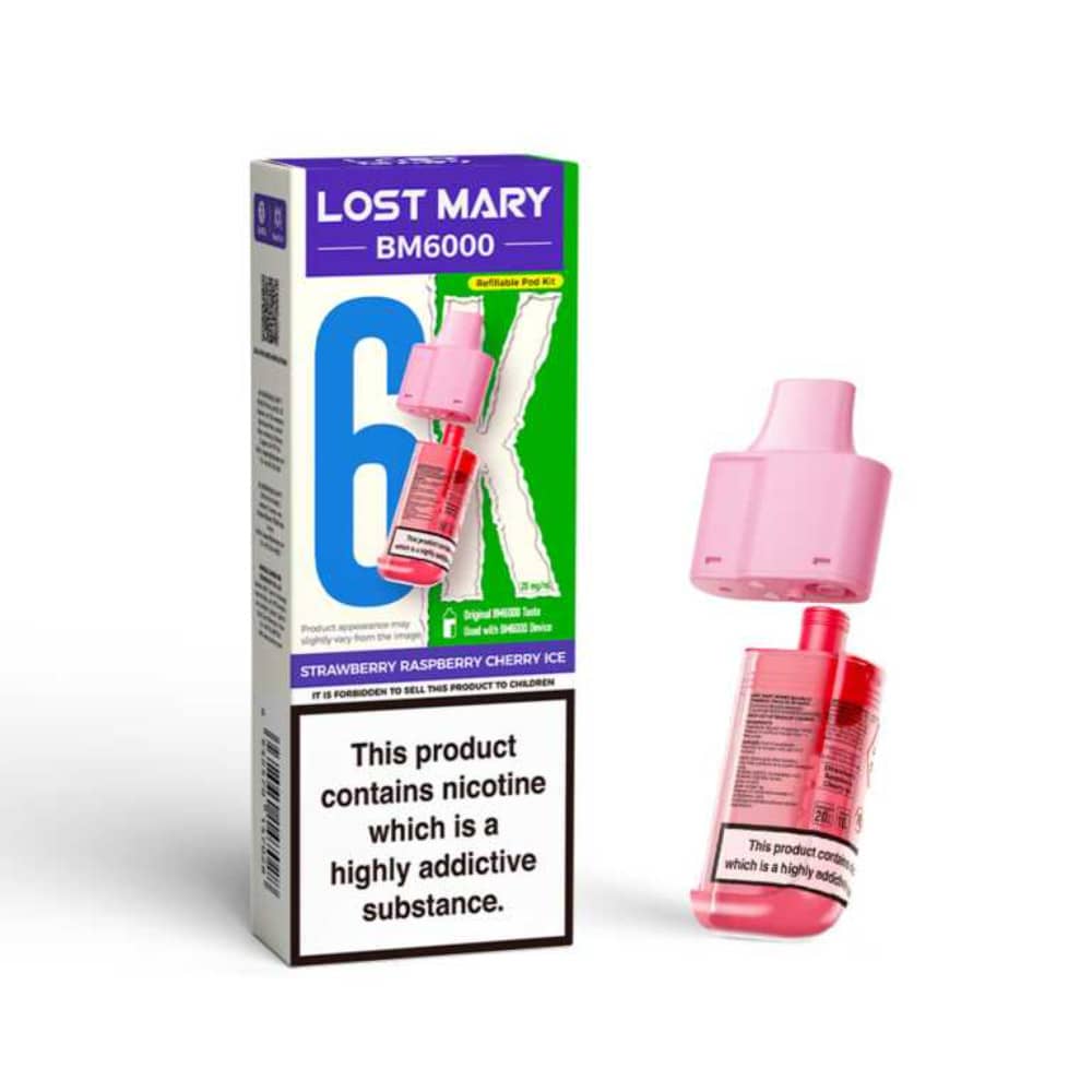 Lost Mary Bm6000 Pods Strawberry Raspberry Cherry Ice