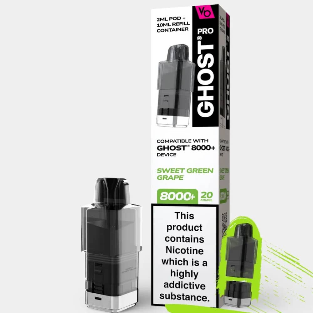 Vapes Bars Ghost Pro 8000 Pods Sweet Green Grape