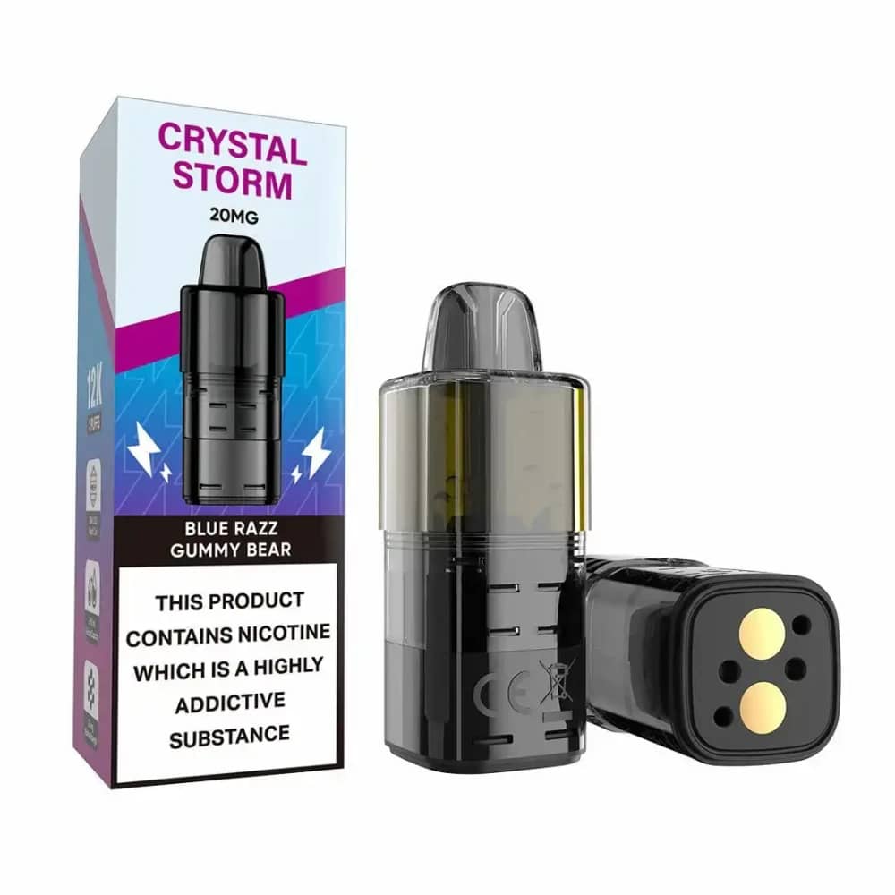 Crystal Strom Bar 12k Refill Pods Blue Razz Gummy Bear