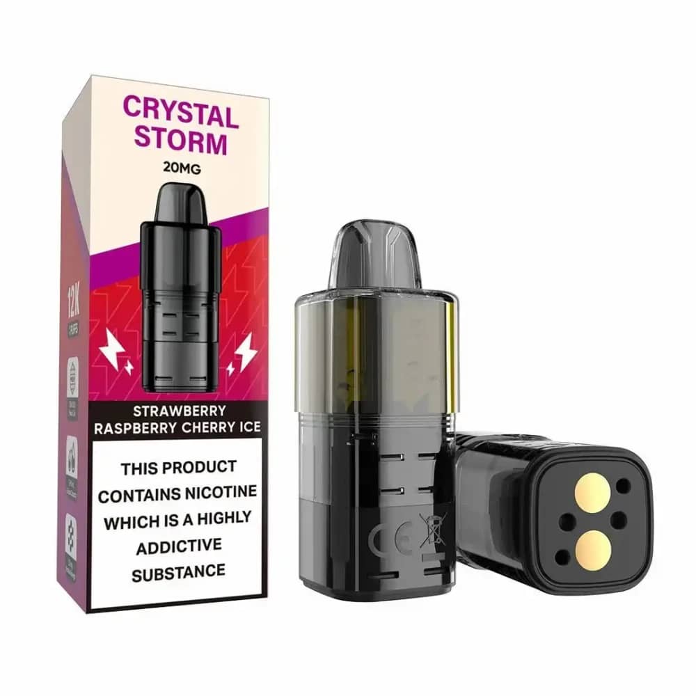 Crystal Strom Bar 12k Refill Pods Strawberry Raspberry Cherry Ice