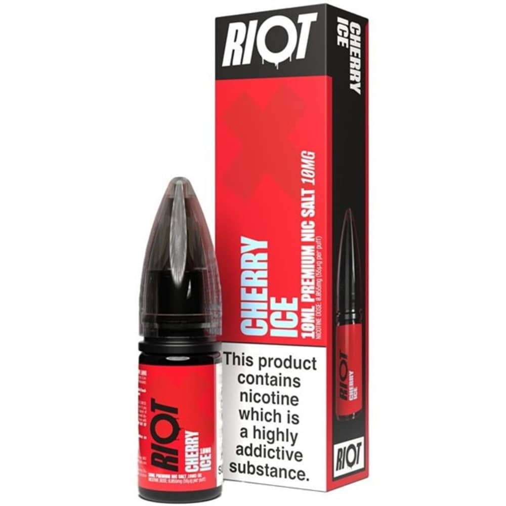 Riot X Nic Salts e liquids 10ml Cherry Ice 10mg