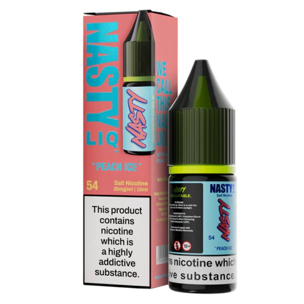 Nasty Liq Nic Salts e liquids 10ml Peach Ice 20mg