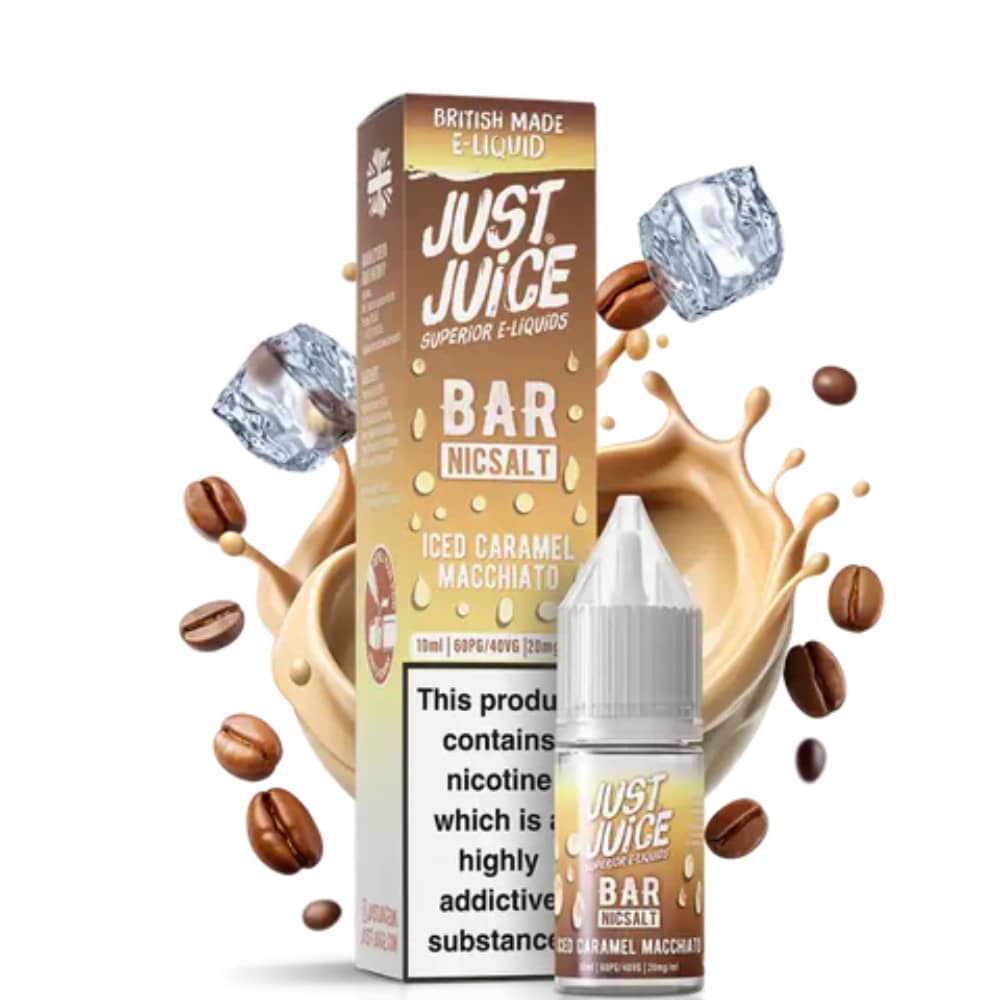 Just Juice Bar Nic Salts e liquids 10ml Iced Caramel Macchiato 10mg