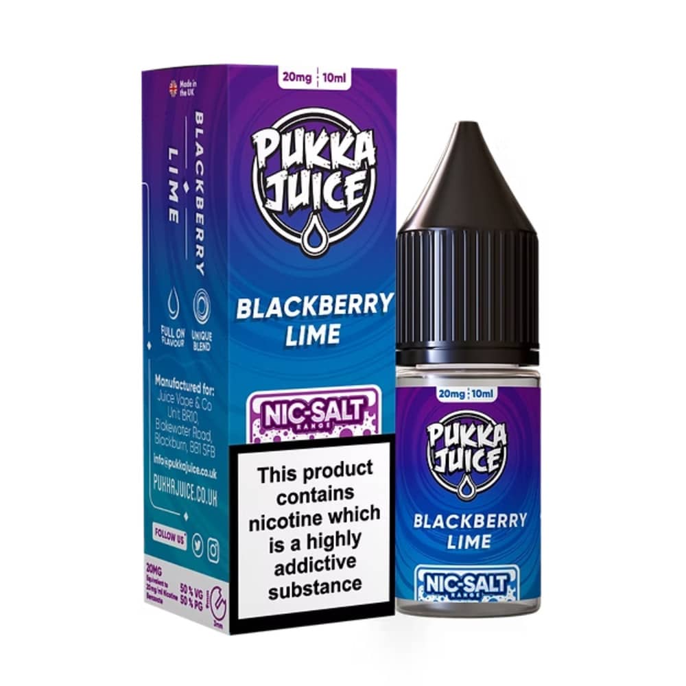 Pukka Juice Nic Salts e liquids 10ml Blackberry Lime 10mg