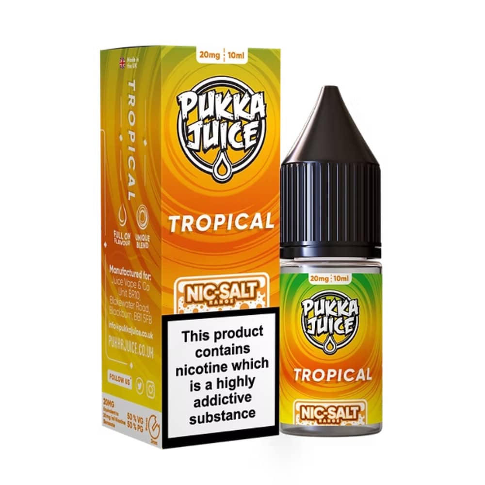 Pukka Juice Nic Salts e liquids 10ml Tropical 10mg