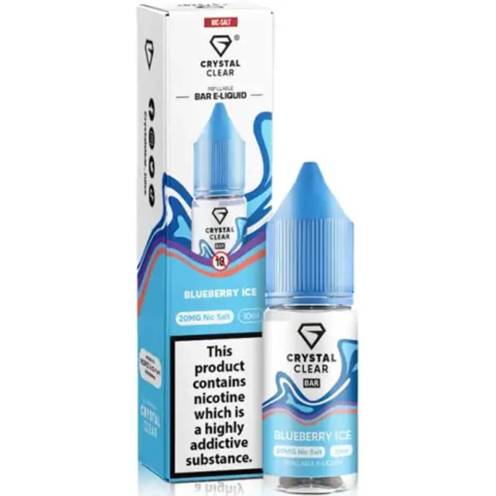 Crystal Clear Nic Salts e liquids 10ml Blueberry Ice 10mg
