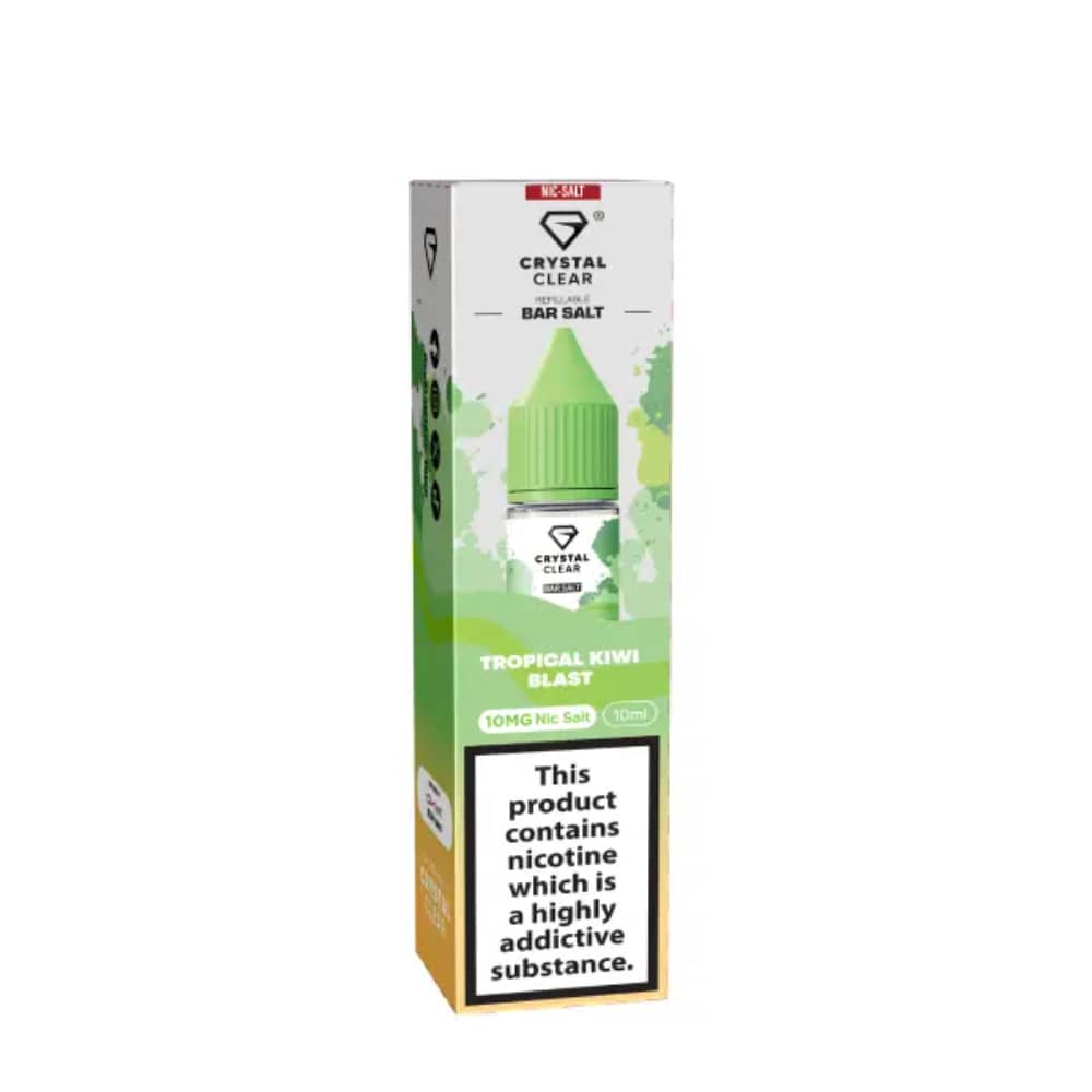 Crystal Clear Nic Salts e liquids 10ml Tropical Kiwi Blast 10mg
