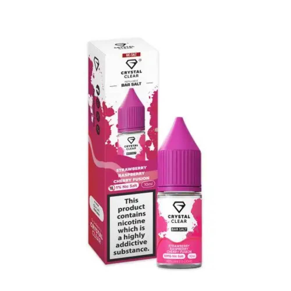 Crystal Clear Nic Salts e liquids 10ml Strawberry Raspberry Cherry 10mg