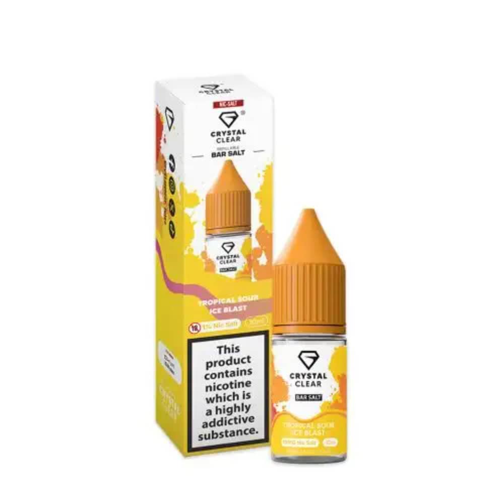 Crystal Clear Nic Salts e liquids 10ml Tropical Sour Ice 10mg