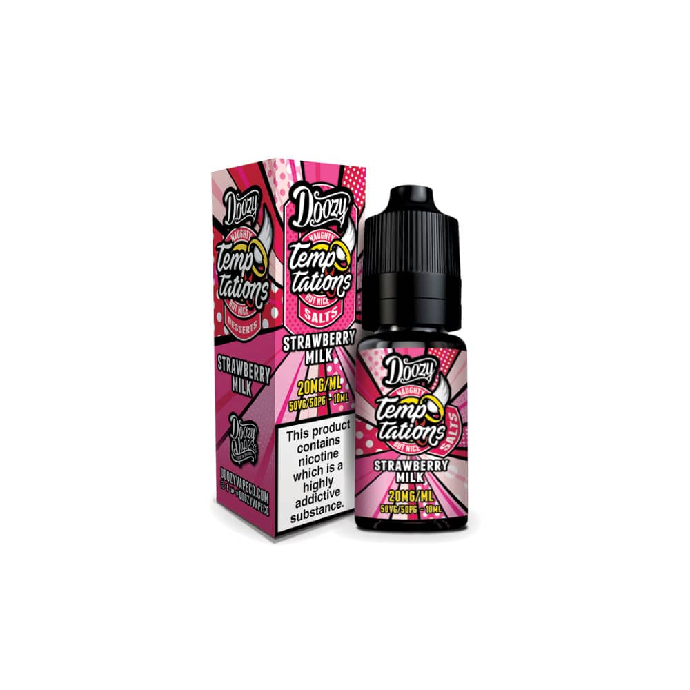 Doozy Temptation Nic Salts e liquids 10ml Strawberry Milk 10mg
