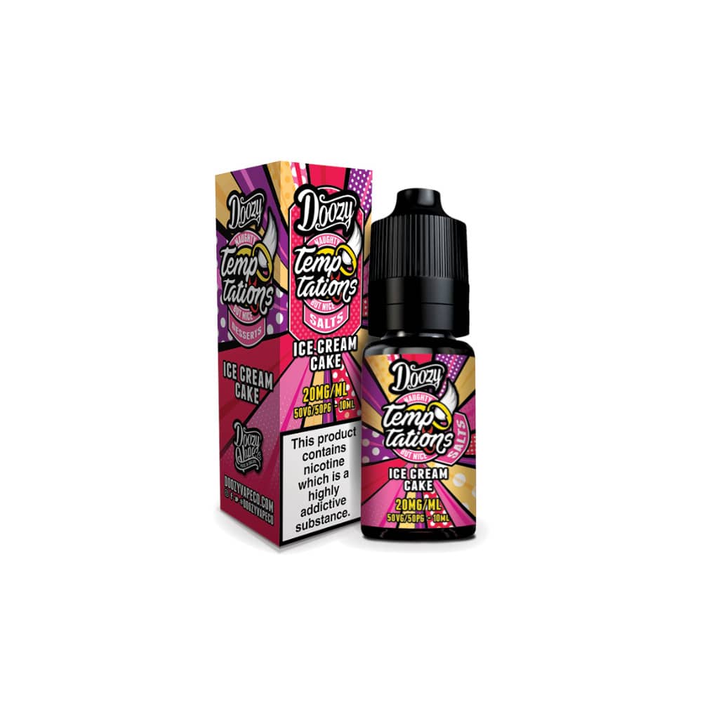 Doozy Temptation Nic Salts e liquids 10ml Ice Cream Cake 20mg
