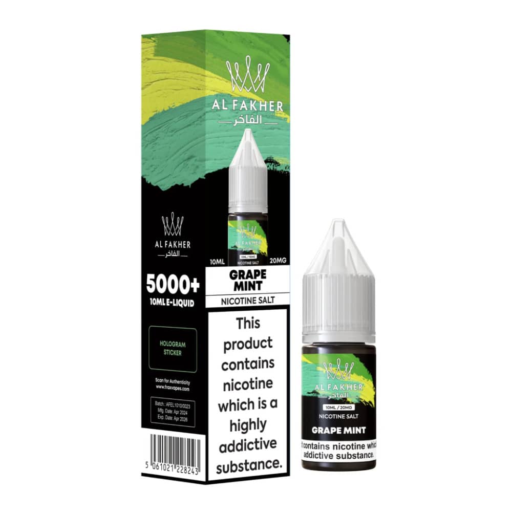 Al Fakher Nic Salts e liquids 10ml Grape Mint 20mg