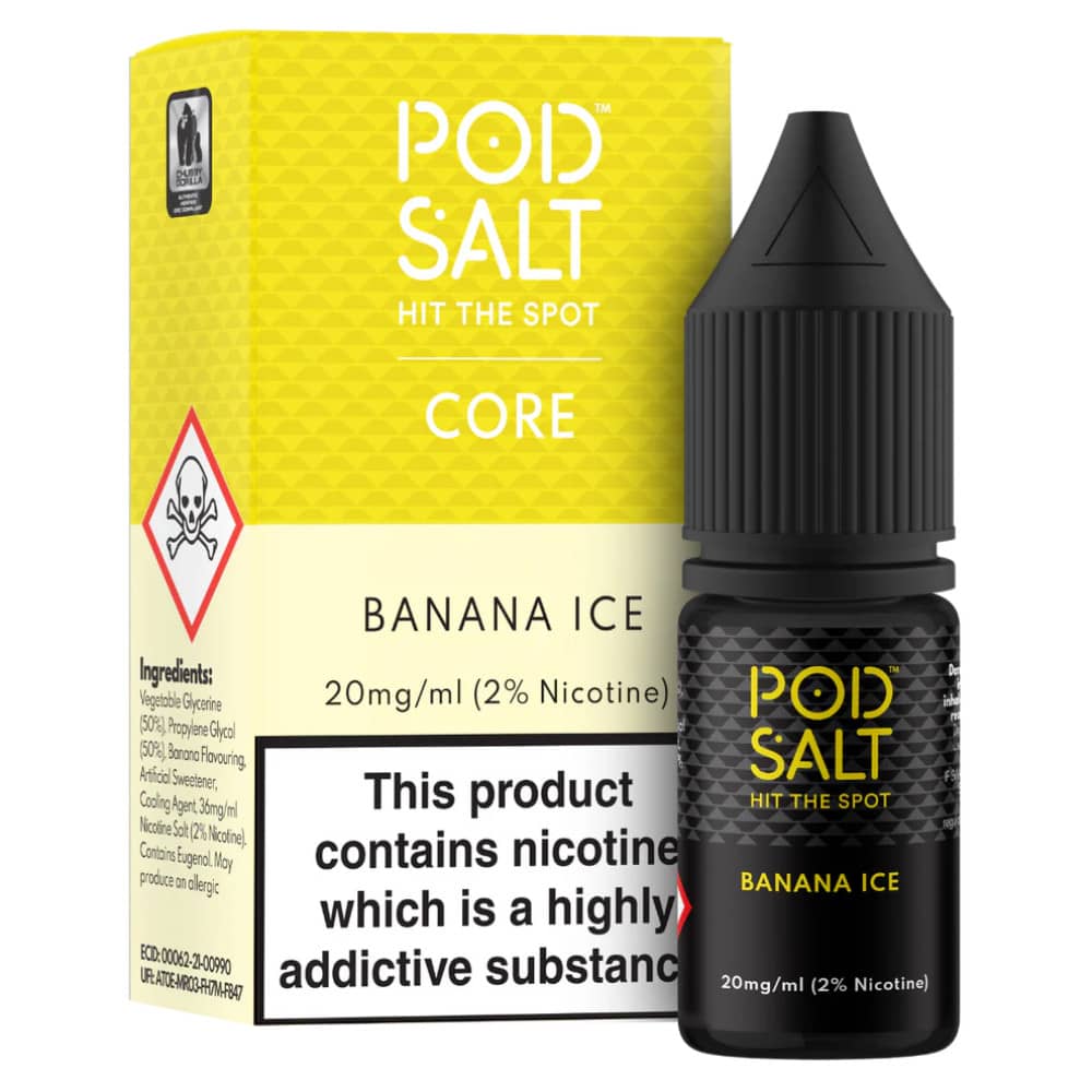 Pod Salt Core Nic Salts e liquids 10ml Banana Ice 11mg